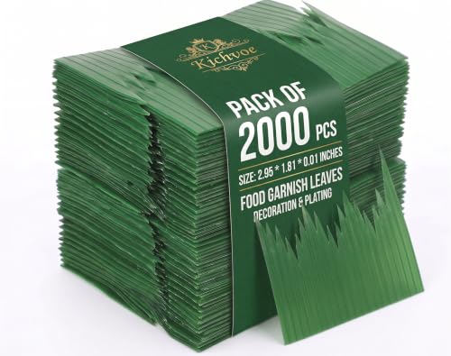 Kichvoe 2000pcs Plastic Baran Sushi Grass – Artificial Green Baran Garnish for Sushi, Bento, Sashimi – Food Separator for Restaurants, Takeout & Catering – 2.95" x 1.81" Food-Safe Resin | Kichvoe Sushi Baran Divider Sushi Display Accessories Size:2.95 x 1