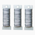 3 Rolls 22 Gauge Silver Paddle Wire Flexible Floral Wire for Flower Arrangement, Wreath, Garland - color: Silver