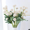 LVEFIT 10 Pcs Nude Kiku Flower Fake Mums Long Stem Flowers,Faux Kiku Flower Bulk,Silk Flowers Mini Chrysanthemum Floral Arrangements,Artificial Flowers Chrysanth Mini Fake Flower - color: Nude