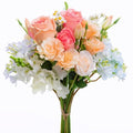 15-Stems Curated Artificial Flower Set, 17.5" Faux Silk Rose & Lisianthus, Long Stem Fake Flowers for Vase, Decorative Floral Centerpieces for Dining Table, Wedding Centerpieces (Vase Not Included)