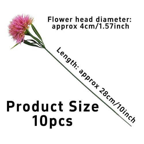 pson 10Pcs 11 Inch Artificial Dandelion Flowers, Faux Plastic Bouquets Shrubs for Home, Wedding, Garden, Party, Indoor/Outdoor Decoration(Pink) - color: Pink