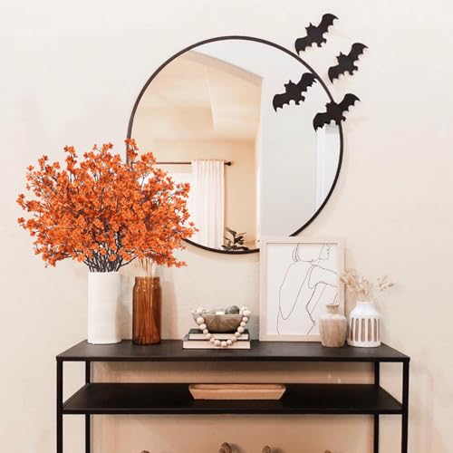 Uieke 30Pcs Artificial Fall Flowers Babys Breath Flower Bulk Fake Orange Silk Flowers Artificial Gypsophila Bouquet Floral for Home Festival Wedding Party Décor - color: Autumn, size: 30PCS