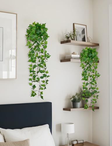 Hollyone 2pcs Artificial Hanging Plants 31" Fake Ivy Vine Faux Ivy Leaves Hanging Plant Greenery for Wall House Room Patio Indoor Outdoor Home Shelf Office Wedding Decor - color: Ivy-style 2, size: Small Ivy-2 Pack