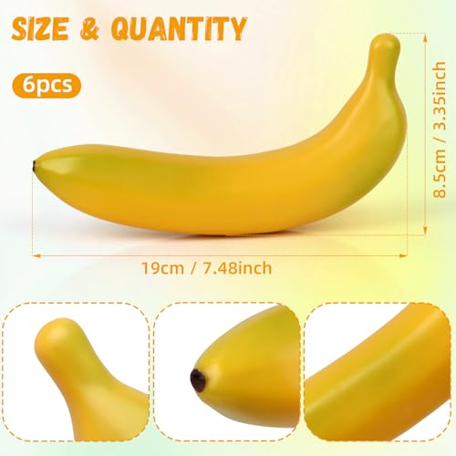 Gresorth 6pcs High Grade Fake Banana Decoration Artificial Realistic Fruit Simulation for Home Party Holiday Festival Christmas Display - color: F
