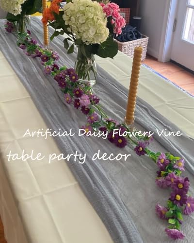 6.5Ft Spring Flower Garland Artificial Wildflower Vines for Bedroom, Cute Yellow Fake Hanging Flower Vines Floral Garland Decorations for Wedding Party Wall Room Backdrop Decor Aesthetic - color: Yellow