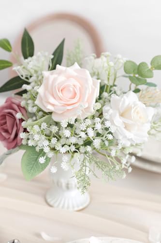 rongflower Babys Breath Artificial Flowers,30 Pcs White Gypsophila Greenery Sprays,Real Touch Flowers for Wedding Bouquets Centerpieces Floral Arrangements and Decorations - color: White