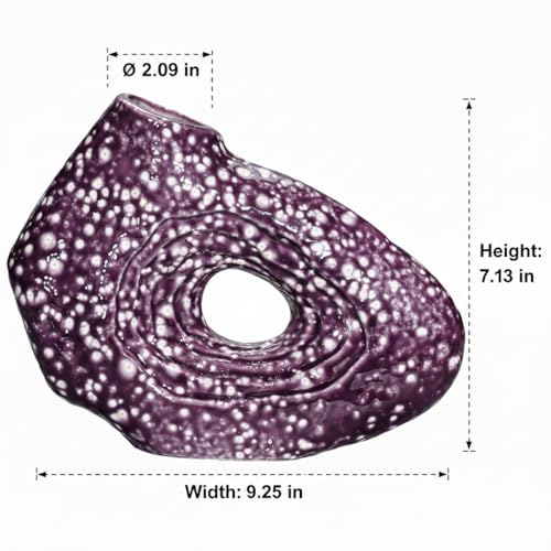 Sunddo Purple Ceramic Vase for Home Decor, 7 Inch Small Modern Flower Vase, Unique Decorative Vase for Flowers, Living Room, Bedroom, Centerpiece Table, Office Desk, Bookshelf Decor - color: Purple, size: 7 inch