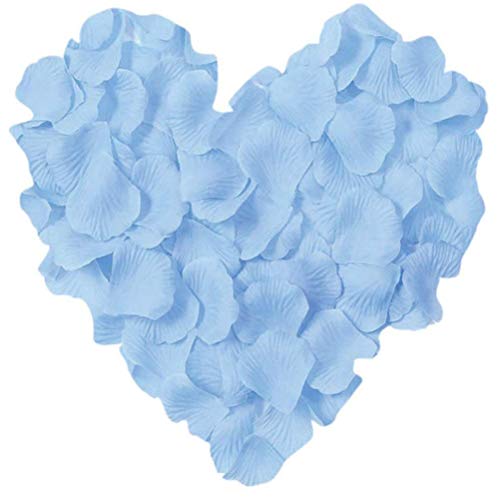 LZXD 1000 Pieces Light Blue Artificial Silk Rose Petals Flower Decoration Wedding Party Color Light Blue - color: Light Blue