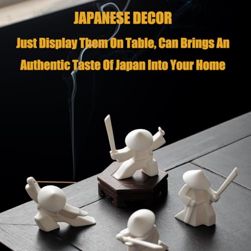 LYART Tea Pet Warrior Statue Figurine Tea Ornament Accessories Cute Kung Fu Tea Ceramic Sculpture Decoration Gift for Tearoom Home Office Children's Day Gift for Tea Lover (White a+b+c) - color: Whitea