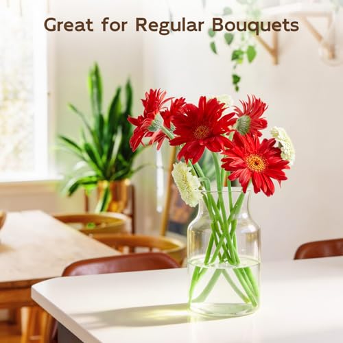 Clear Glass Vase, 8 inch Glass Flower Vase for Plants, Small Vase for Vases for Centerpiece, Home, Wedding, Living Room, Dining Table - size: 4.7"W x 7.8"H