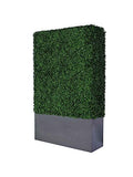 Artificial Hedge Wall (38" Width* 12" Deep* 79" Height) with Dark Gray Stainless Steel Planter Box (79.00) - size: 38"W*12"D*79"H