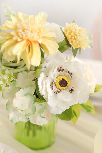 YYHUAWU Artificial Flowers Combo Set Fake Flower Leaf Box with Stems for DIY Wedding Bouquets Centerpieces Arrangements Baby Shower Party Home Decorations - color: Springtime Yellow