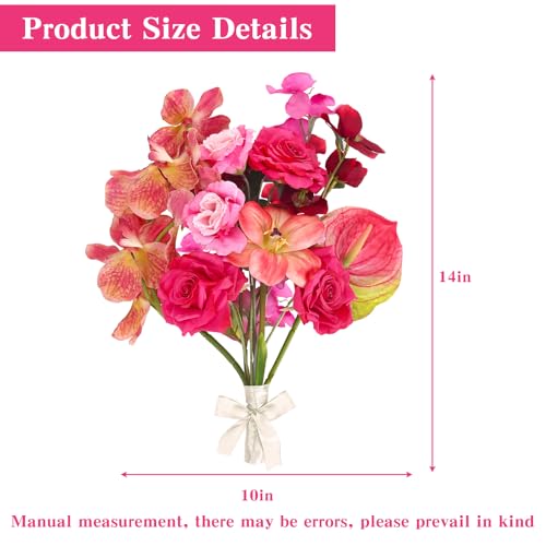 CEWOR Artificial Flowers Fake Flowers for Vase Silk Faux Flowers for Wedding Bouquets Flower Arrangements Floral Table Centerpieces Home Kitchen Garden Party Décor (Pink) - color: Pink