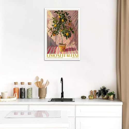 Vintage Italian Lemon Tree Poster Citrus Fruit Canvas Wall Art Funny Summer Preppy Mediterranean Plant Prints Painting For Home Bedroom Dorm Living Room Wall Decor 24x36in Unframed - color: style 03, size: 24"L x 36"W