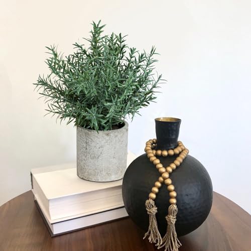 Coferset 2 Pack Small Fake Plants Rosemary Potted Artificial Plants for Shelf Desk Home Bathroom Farmhouse Room Coffee Table Decor (Green) - color: Green-small
