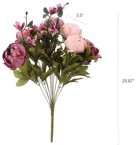 Duovlo Fake Flowers Vintage Artificial Peony Silk Flowers Wedding Home Decoration,Pack of 1 (New Sweetened Bean) - color: New Sweetened Bean