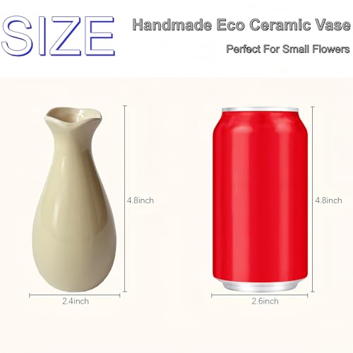 Simple Vase for Flowers Plants, Small Cute Flower Vase for Modern Table Shelf Home Decor Wedding Boho Decor, Farmhouse (6pc-XJH-Brown) - color: 6pc-xjh-brown