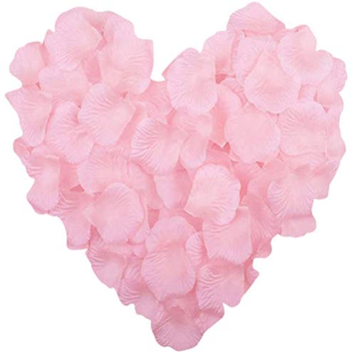 LZXD 1000 Pieces Light Pink Artificial Silk Rose Petals Flower Decoration Wedding Party Color Light Pink - color: Light Pink