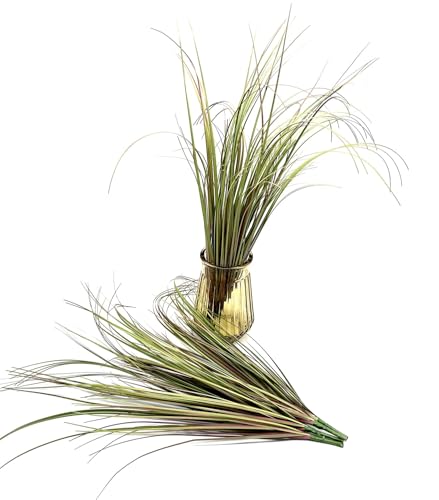 CATTREE Fake Plants Artificial Wheat Grass Outdoor Shrubs 8 Bundles, Faux Plastic Leaves Greenery Bushes for Garden Wedding Party DIY Decorations Indoor Office UV Resistant Glass Planter Filler Purple - color: Wheat Grass - Purple - 8 Pack