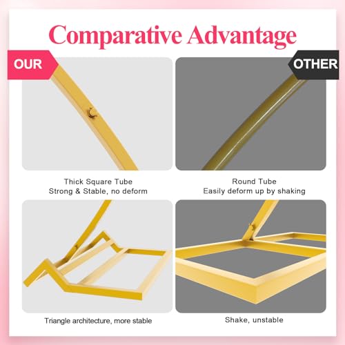 Wokceer 9.2 FT Large Circle Balloon Arch Stand Gold Metal Round Arch Backdrop Stand for Wedding Ceremony Birthday Party Bridal Shower Anniversary Background Decoration - color: Gold, size: 9.2 FT