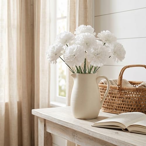 Larksilk 500 Pack Cream Carnations Artificial Flowers, Silk for Weddings | Bulk 500 cream silk carnation heads on 5in wired stems for wedding centerpieces, bouquets, arches & DIY crafts - color: Cream White, size: 500
