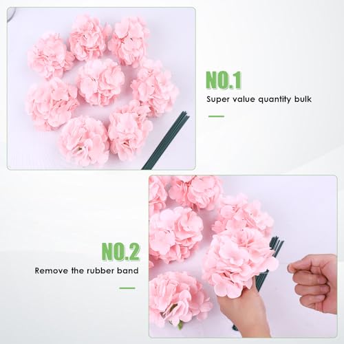 AVIVIHO 65pcs Fake Flowers Pink Hydrangea Artificial Flowers Bulk (Not Squished, No Steaming Need) Silk Flowers with Stems for Wedding Decor,Home,Baby Shower,Table Centerpieces Decoration - color: Pink, size: Medium