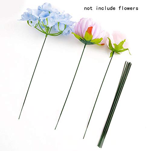 joleully100pcs Plastic Floral Stem, Artificial Flower Rod, Plant Stub Wire Green Florist Wires, Ideal for The Crafts Person, 17CM and 25CM(17CM)