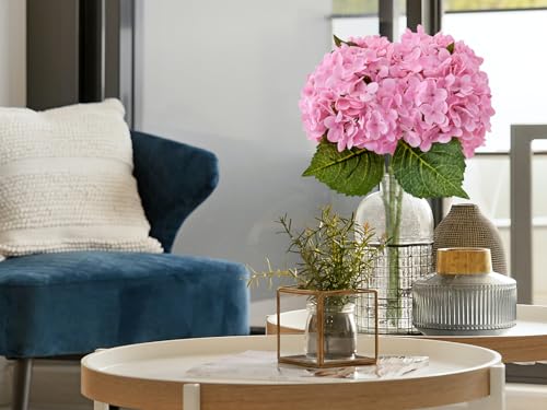 ZYTUYO 20 inches 4 Pcs Soft Pink Real Touch Hydrangea Artificial Flowers Boho Lifelike Real Looking Latex Hydrangeas Flower with Long Stem for Home Decor Spring Table Centrepiece - color: Soft Pink