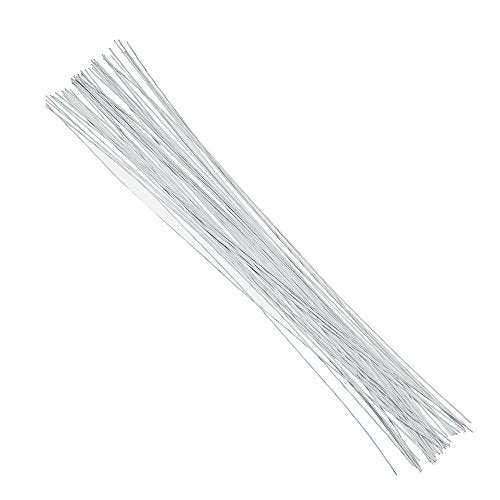 Decora 22 Gauge White Floral Wire 16 inch,50/Package - color: white