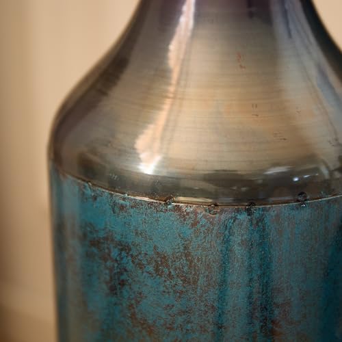 Metal Floor Vases Decorative, Set of 3 Flower Arrangement Stand, Tall Blue Metal Floor Vases for Living Room, Bedroom & Entryway, 28.34", 24.4", 20.4" H (Aqua Blue) - color: Aqua Blue