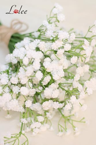 LELEE Baby's Breath Artificial Flowers - 30 PCS Babys Breath Flowers Bulk - Real Touch Fake Gypsophila Bouquets for Wedding Decor, Party Arrangements, Home Decoration, DIY Crafts (White) - color: 30pcs Flower