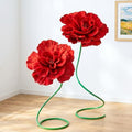 2 Pcs 5ft Large Peony Flowers Giant Artificial Red Peony Standing Huge Handcrafted Flower for Window Reception Banquet Ceremony Floral Decor Garden Hotel Office Birthday Wedding Party