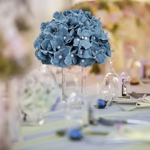 11.81 Inch Hydrangea Flower Balls for Centerpieces - 12 PCS Artificial Floral Arrangement Large Fake Silk Kissing Ball for Wedding Table Home Party Decor - Dusty Blue - color: Dusty Blue-11.81 Inch-12 Pcs, size: Large Size