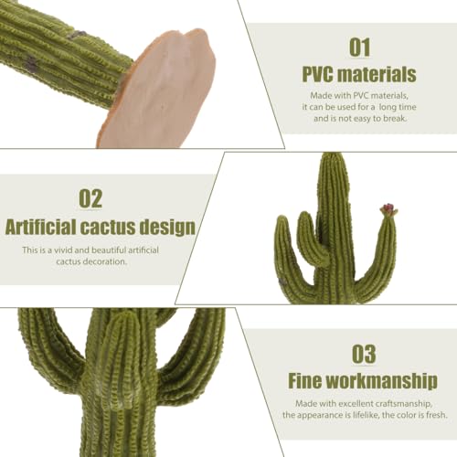 Healifty 3Pcs Simulated Cactus Decor Set 5.51X6.73X2.24In Faux Cactus Tabletop Ornament for Home Office Desktop Decoration Easy Care Artificial Plants