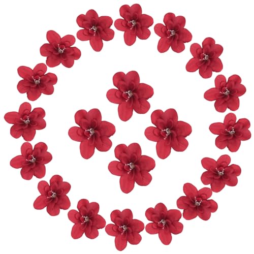 uxcell 20 Pcs Artificial Cattleya Flower Heads, Fake Cattleya Heads Bulk Artificial Flowers for DIY Wedding Bouquets Centerpieces Party Home Decorations, Red - color: Red