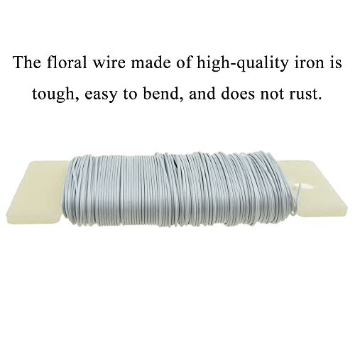 HAHIYO 22Gauge White 1Roll Total 38Yards(115Feet) Metal Floral Wire Flexible Paddle Wire Florist Wire Garden Wire for Crafts Christmas Wreaths Tree Flower Arrangement Bouquet Wrapping Wedding DIY - color: White, size: 22Gauge-1P/38Yards