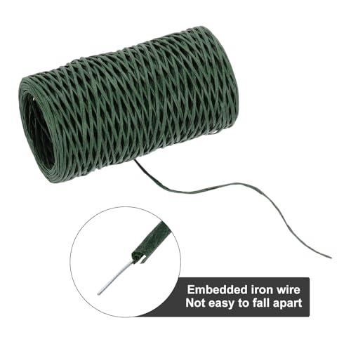 MECCANIXITY Floral Wire 164ft/50m 1mm Vine Bind Wire Rustic Craft Wrapping Metal Wire for Flower Bouquet Wreath Making, Navy Green - color: Navy Green, size: 1mmx50m