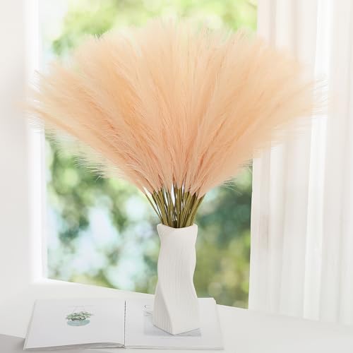 Wertuirk Faux Champagne Pampas Grass - 30pcs 24 Inch Boho Home Decor, Artificial pompas Floral for Table Centerpieces, Farmhouse and Baby Shower Decorations (Champagne, 30 Pieces) - color: Champagne, size: 30 Pieces