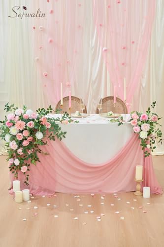 Serwalin Artificial Pink Flowers, Dahlia Fake Silk Flowers for DIY Wedding Bridal Bouquets Baby Shower Centerpieces Cake Decor Birthday Party Home Decor - color: Abby Pink, size: Grand