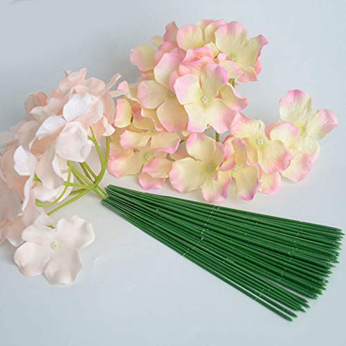 joleully100pcs Plastic Floral Stem, Artificial Flower Rod, Plant Stub Wire Green Florist Wires, Ideal for The Crafts Person, 17CM and 25CM(17CM)