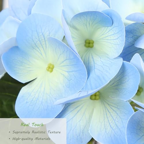 Nafresh 2FT Real Touch Faux Hydrangea Tree Outdoor, 2 Pack Blue Hydrangea Tree Artificial with Vibrant Blooms, Faux Hydrangea Potted Plant for Indoor Outdoor Home Front Porch Pation Decor - color: Blue, size: 2ft