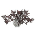 Lyrow 3 Pack 18 Inches Artificial Cimicifuga Plant Leaf Spray Faux Plum Cimicifuga Ramosa Leaf Branch Faux Fall Spray Silk Plants for Home Vase Wedding Garden Farmhouse Table Mantel Decor - size: 18 Inches