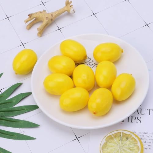 20Pcs Yellow Simulation Artificial Lemon Fake Fruit Disply Home Party Decor Artificial Fruit Trees for Home Decor Artificial Fruit Artificial Plants