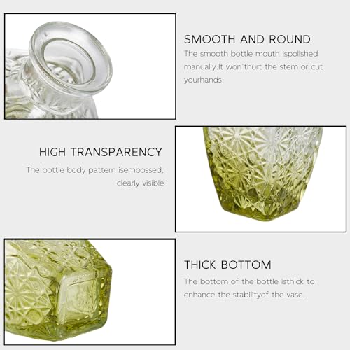 Glass Bud Vase Set of 16, Small Flower Vases, Glass Vases for Centerpieces, Vintage Home Table Decorations Bud Vases (16 Pcs, Green) - color: Green, size: 16 Pcs