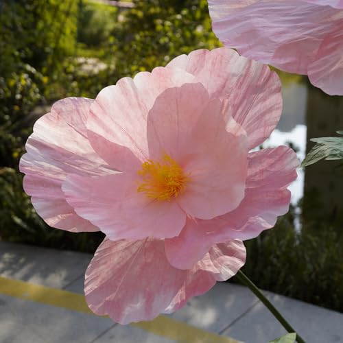 Giant Flowers,Oversized Artificial Flower with Gradient Petals,Large Paper Floral Decor with Stand for Wedding Backdrops, Event Parties, Photo Booth Props, Home Decoration (Pink) - color: Pink