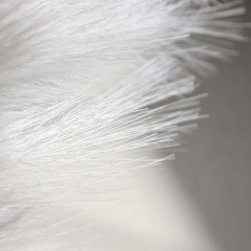 Tableclothsfactory 3 Stems | 44" White Artificial Pampas Grass Plant Sprays, Faux Branches Vase Flower Arrangement - color: White