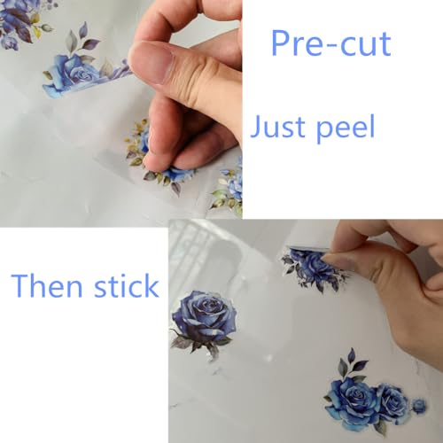 Koolemon 6Rolls PET Flower Tape for Journal Scrapbook Decorative Stickers | Precut Waterproof Floral Multicolor Easy to use