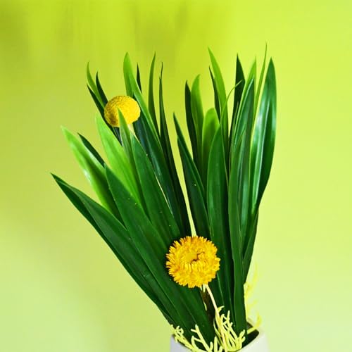 HomeSoGood 4pcs Artificial Orchid Leaf Daun Orkid Home Garden Long Orchid Leaf Phormium Leaves Plastic Bushes(12.2inch,Green)