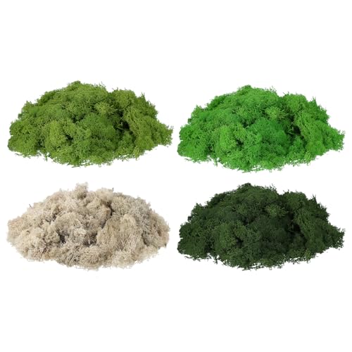 uxcell Preserved Reindeer Moss, 14oz Fake Moss for Crafts Artificial Dried Moss for Decoration Terrariums Potted Plants, Light Green/Dark Green/Green/White - color: Light Green/Dark Green/Green/White, size: 14oz