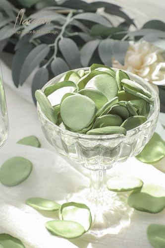 Floroom 300pcs Rose Petals Sage Green Faux Silk Flower Petals for Wedding Flower Girl Basket Aisle Scatter Dinner Table Centerpieces Party Confetti Bridal Shower Romantic Night Decoration - color: Sage Green, size: 300pcs